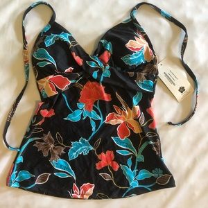 Hapari Tankini Floral  Swimsuit top, Women’s Size Small, NWT